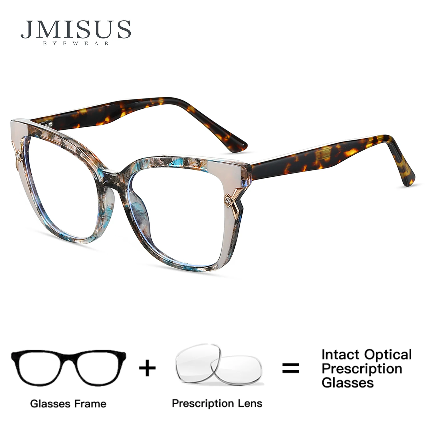 JMISUS New Arrivals Women's Progressive Multifocal Glasses Fashion Square Frame With Prescription Lenses Multiple Colors Choice