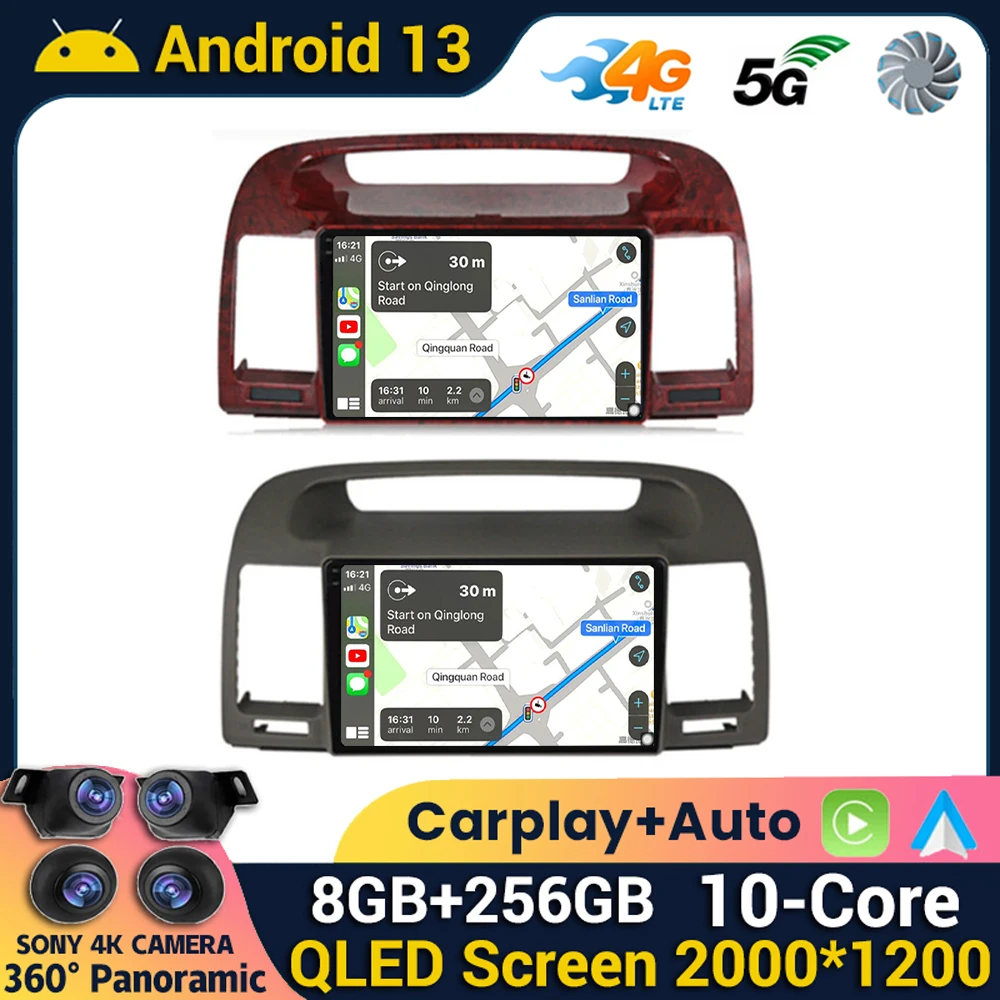 

Android 13 Wireless Carplay Auto For Toyota Camry 5 2002 2003 2004 2005 2006 Car Radio Multimedia Player GPS Navigation WIFI+4G