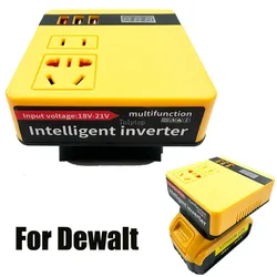 100W Power Inverter for Dewalt 18V 20V Li-ion Battery, DC 18V to AC 220V Portable Power Station Generator With Current Display