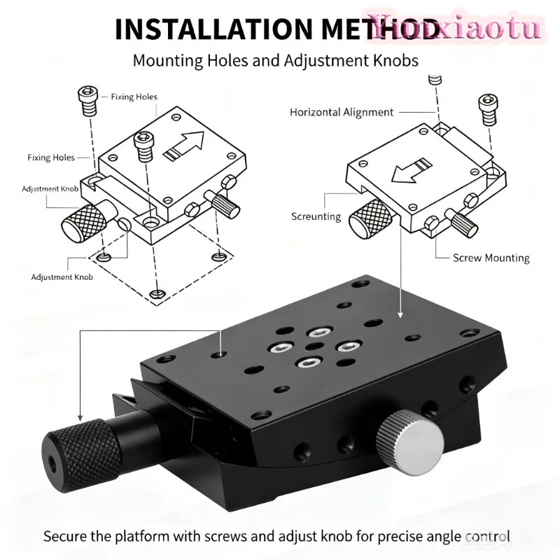 X Axis Manual Angle Tilt Platform Precision Adjustment Stage Goniometer GFG40-60-60 for Optical Measurement