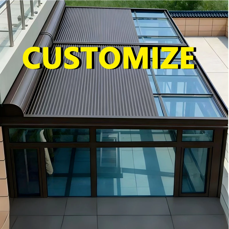Any Size Custom Balcony Enclosure Exclusive Aluminum Awning Space Saving Easy Install Motor Auto Retractable Small Space Canopy