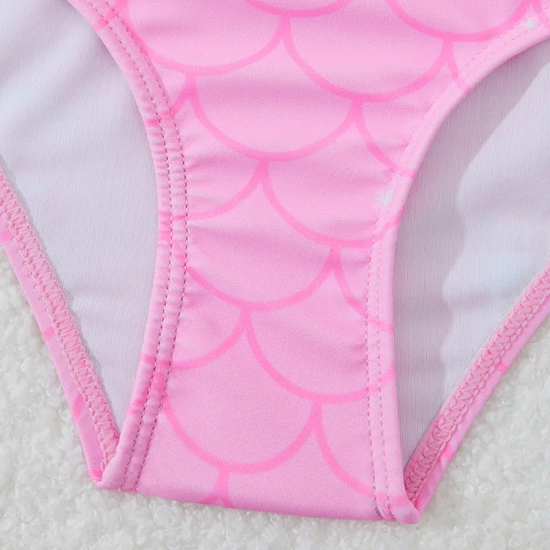 الفتيات 3 حزمة حورية البحر ذيل عالية الخصر بيكيني مجموعات الاطفال ملابس السباحة 4-7 سنوات ملابس سباحة للأطفال 2025 طفل طفلة ثوب السباحة #4