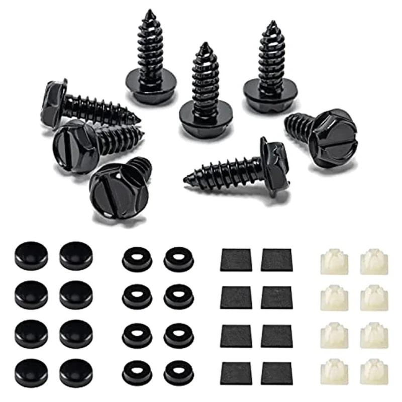 Convenient License Plate Screw Set Secure Vehicle License Plate Screw set Tool Included for Easy Installation & Removal