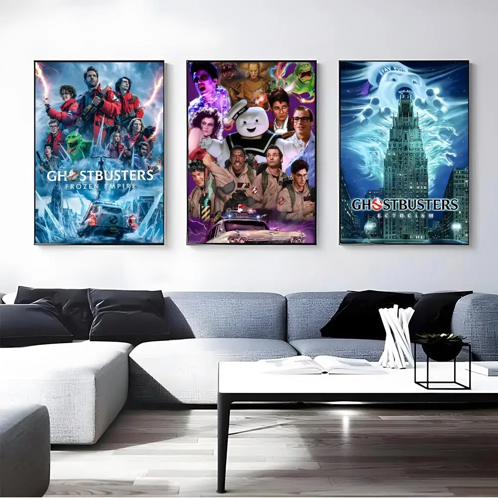 Movie Ghostbusters Poster Self-adhesive Art Waterproof Paper Sticker Coffee House Bar Room Wall Decor