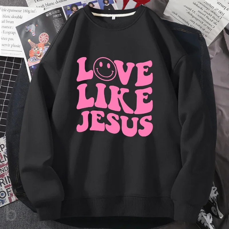 

Love Like Jesus Sweatshirt Women Pullover Christian Jesus Graphic Hoodie Harajuku Bible Religious Faith Crewneck Sweatshirts