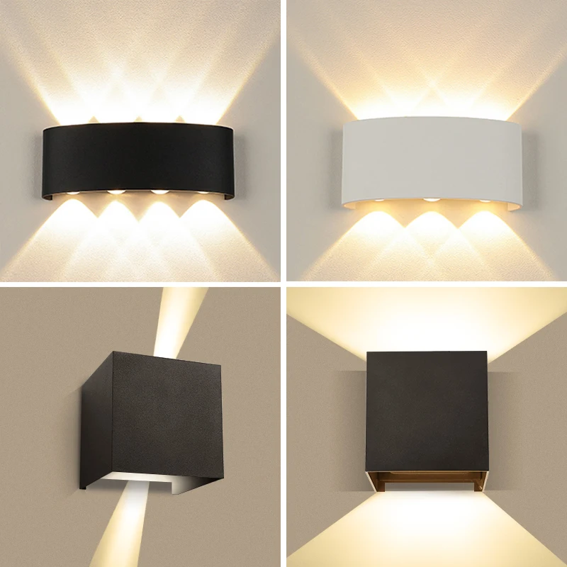 

Facade Lamp Waterproof LED Wall Light IP65 Outdoor Garden Porch Lighting Aluminum Wall Sconce Exterior Decor Courtyard Wall Lamp