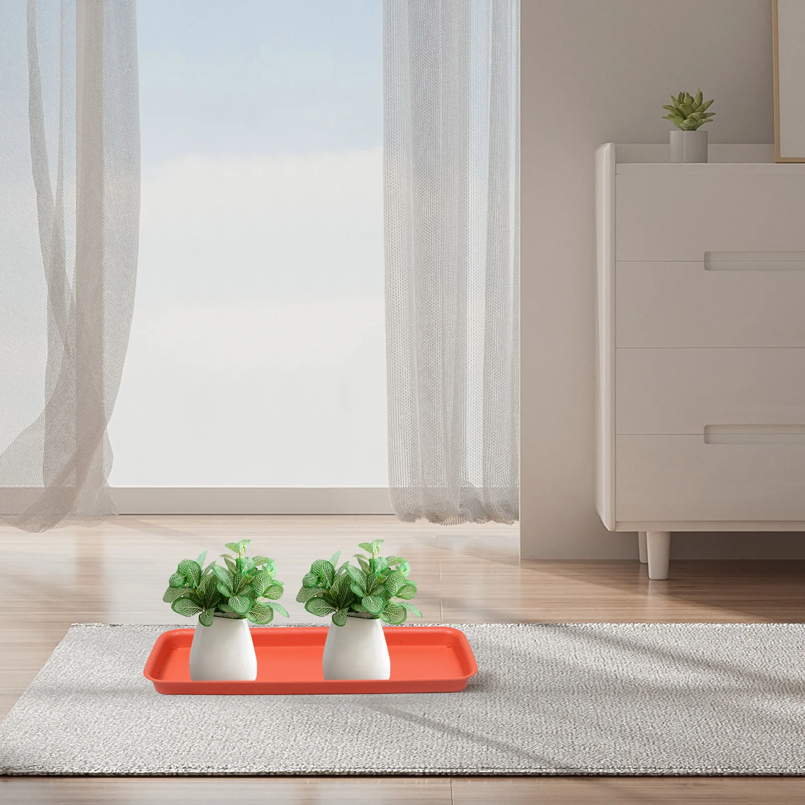 

Flower Pot Tray Rectangular Plastic Plant Drip Trays for Potted Plants Square Drainage Water Catcher Easy Clean Durable Material