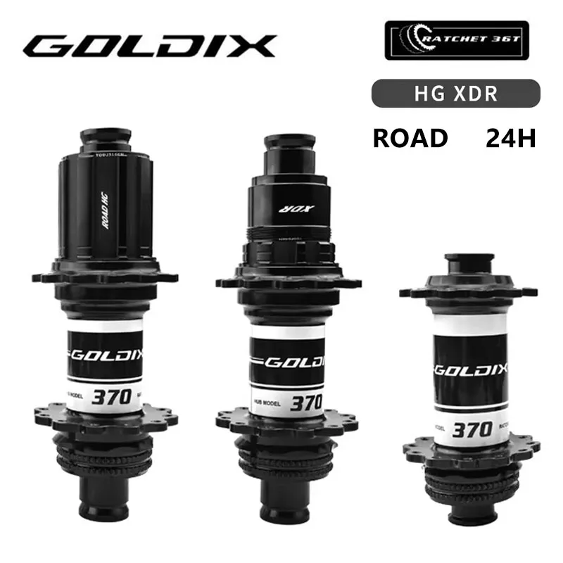 

GOLDIX R370 Road Bike Hub 24Hole J-bend Spoke Center Lock Brake HG/XDR Hub Body Bearing 36T Ratchet For Gravel ROAD Bike