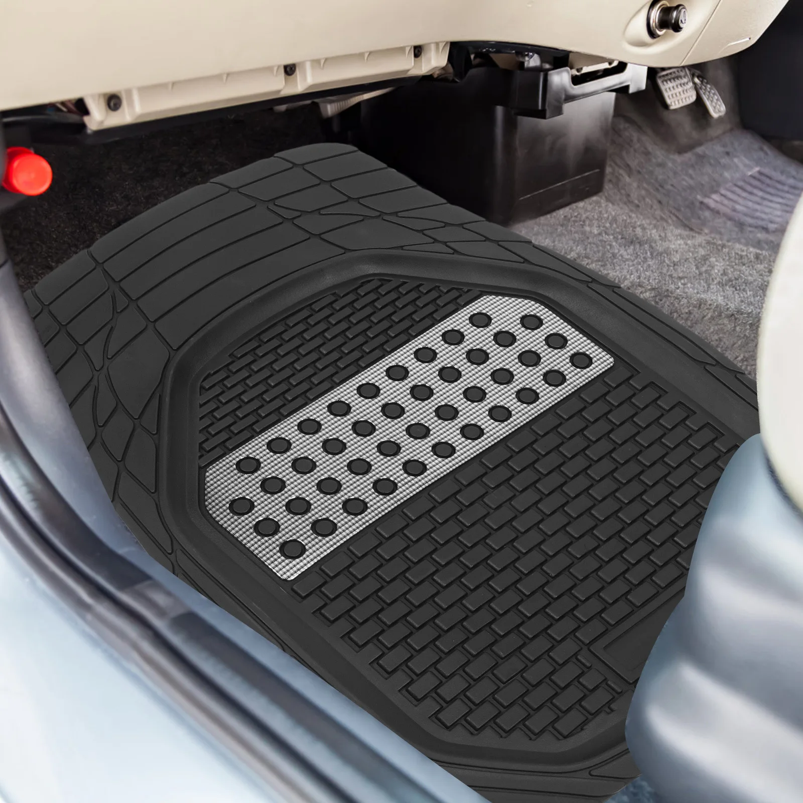 

Auto Floor Mats Driver Side PVC Durable Non-Slip Easy Clean Fits Most Car Models Protective Car Floor Mat Drivers Side
