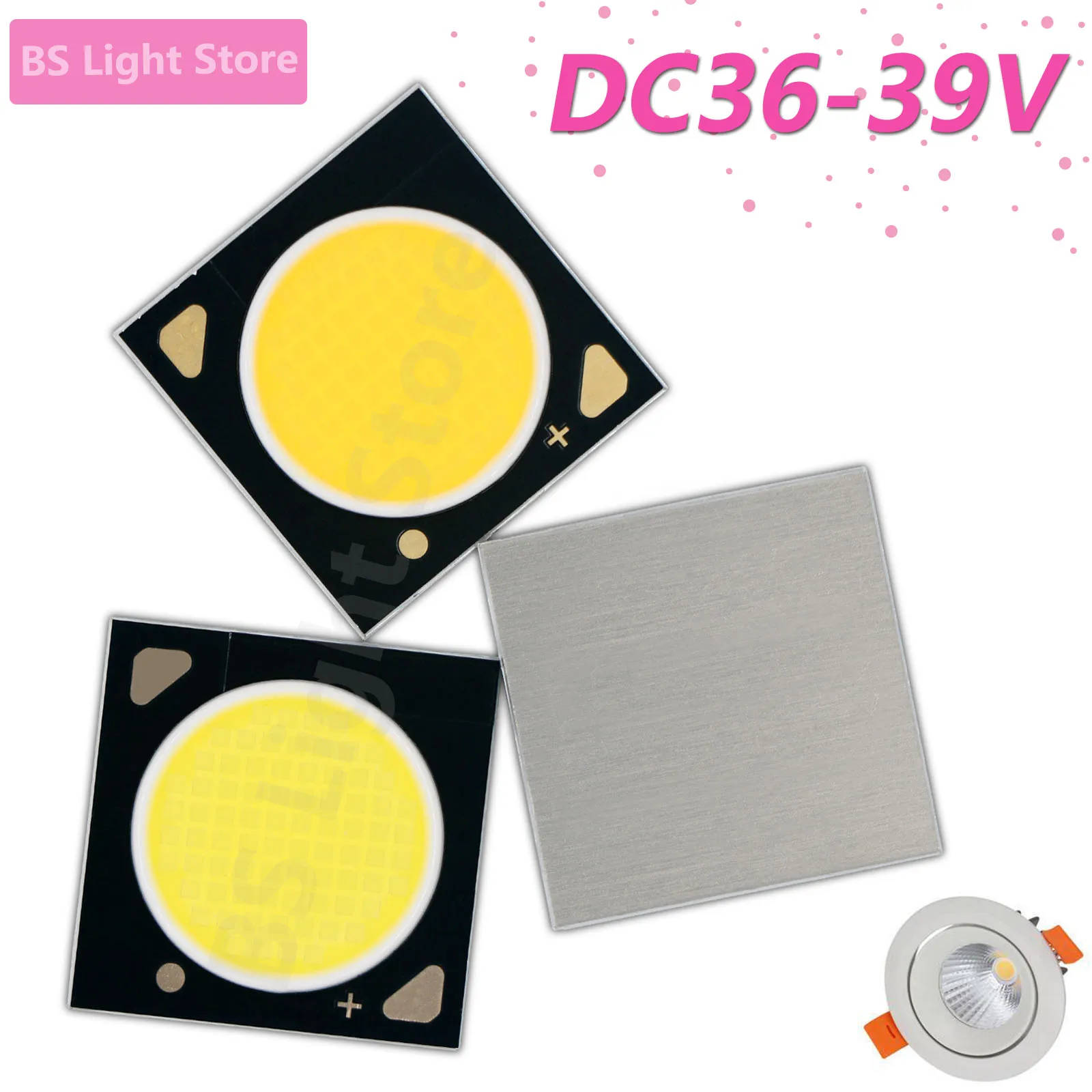 

10pcs New 60W LED COB chip 40W 30W 20W 10WHigh quality DC36-39V For Home Ceiling light Accessories Flood light module Coolwhite