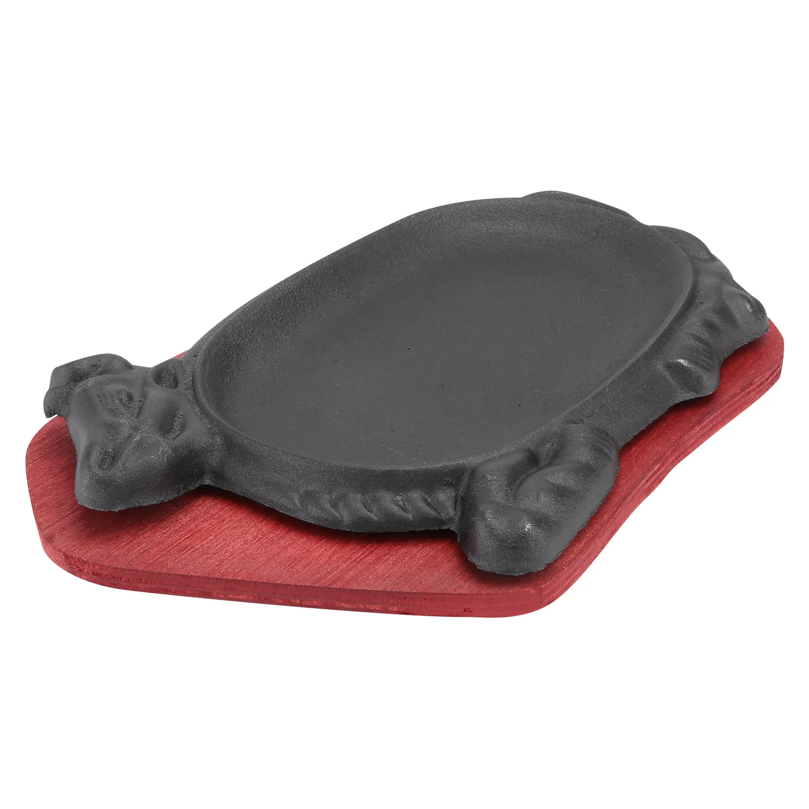 1Pcs Cast Iron Beef Steak Plate Stain-Resistant Non-Stick Roasting Tray Bbq Barbecue Fry Pan Teppanyaki Baking Pan