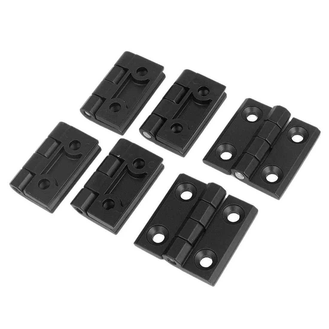 6 x Black Aluminum Furniture Cabinet Door Hinge 50mm x 50mm