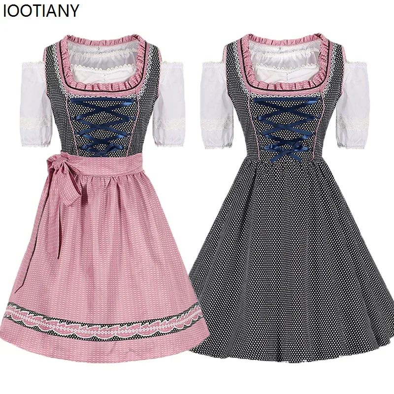 

CosplayHalloween Carnival Costume Adult Cosplay German Oktoberfest Spotted Dress Costume Women Bavarian Party Stage Performance