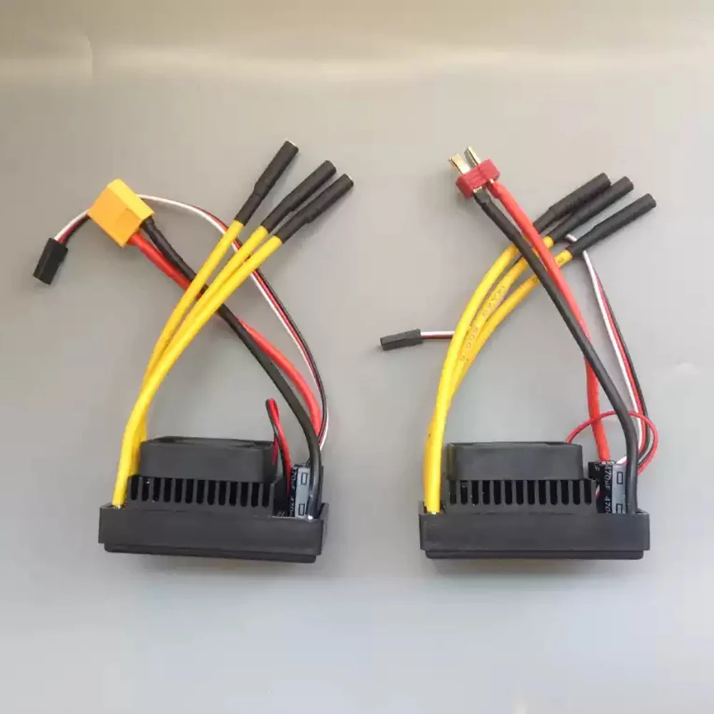 ESC sans balais 12-24V 70A avec ventilateur de refroidissement ESC bidirectionnel pour bateaux RC, voitures RC, robots sous-marins et propulseurs sous-marins