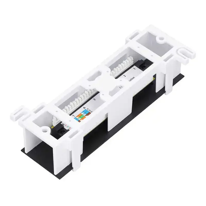 

Latest 8 Port Patch Panel For Cat. 6 Versatile Data Center Plastic Wall Mount For Computer Home For Wiring Server Room Office Du