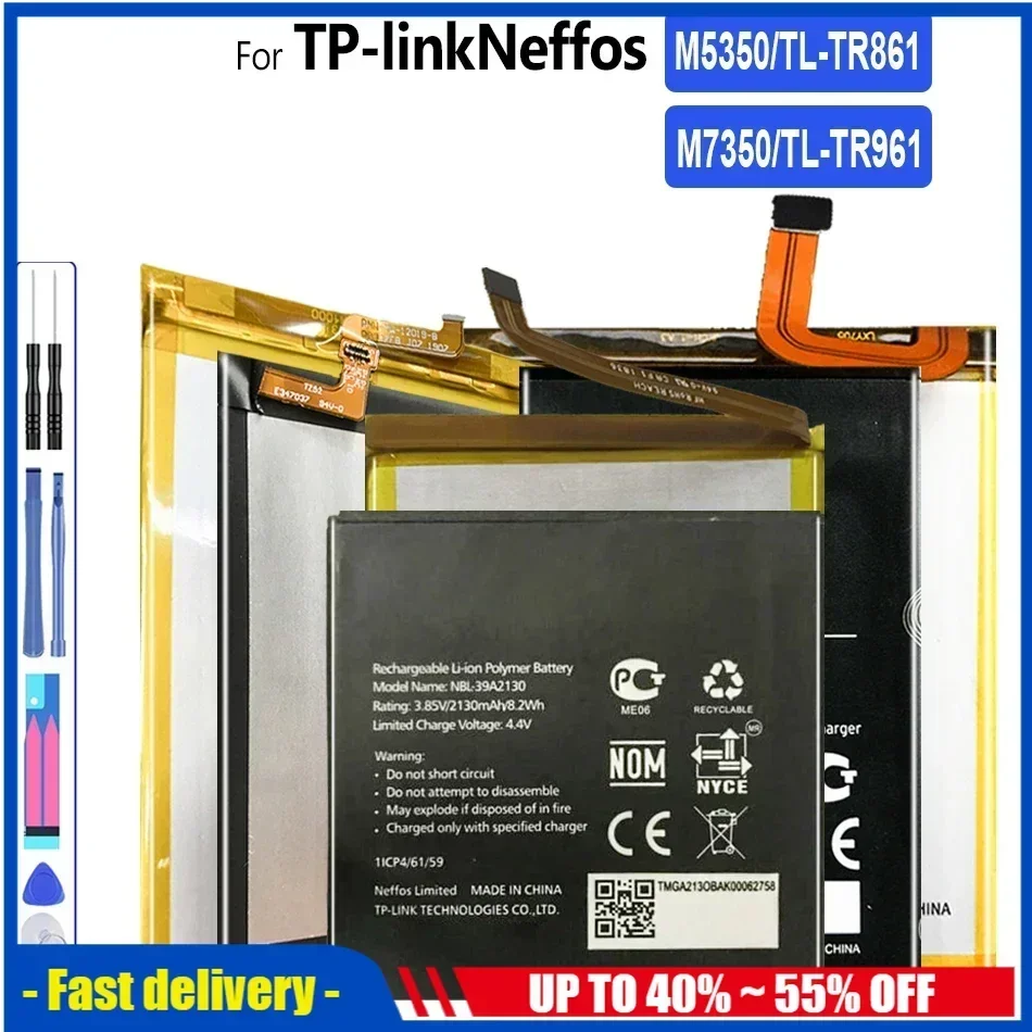 

Bateria TBL-71A2000 TBL-55A2550 Rechargeable Mobile Phone Battery For TP-linkNeffos TL-TR961 2500L WiFi mifi M5350 TR861