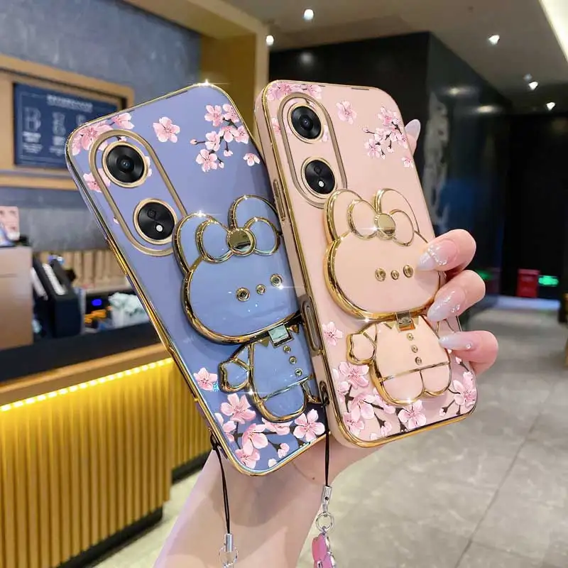 البرسيم حزام بريق الوردي زهرة حامل هاتف الحال بالنسبة ممن لهم A38 A36 A76 A58 A57 A74 A78 A5 A7 A79 A95 A60 A18 A53 A17 A16 4G 5G #6