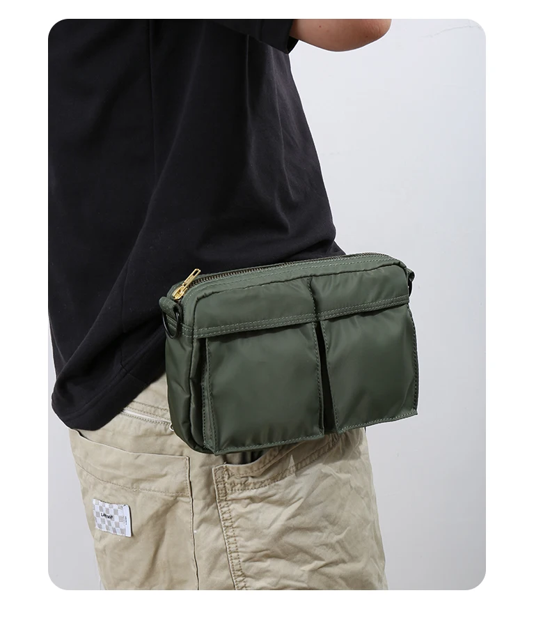 Japanese Style Casual Small Shoulder Bag Nylon Cloth Men Crossbody Bag Fashion Fanny Pack Waterproof Waist Bag