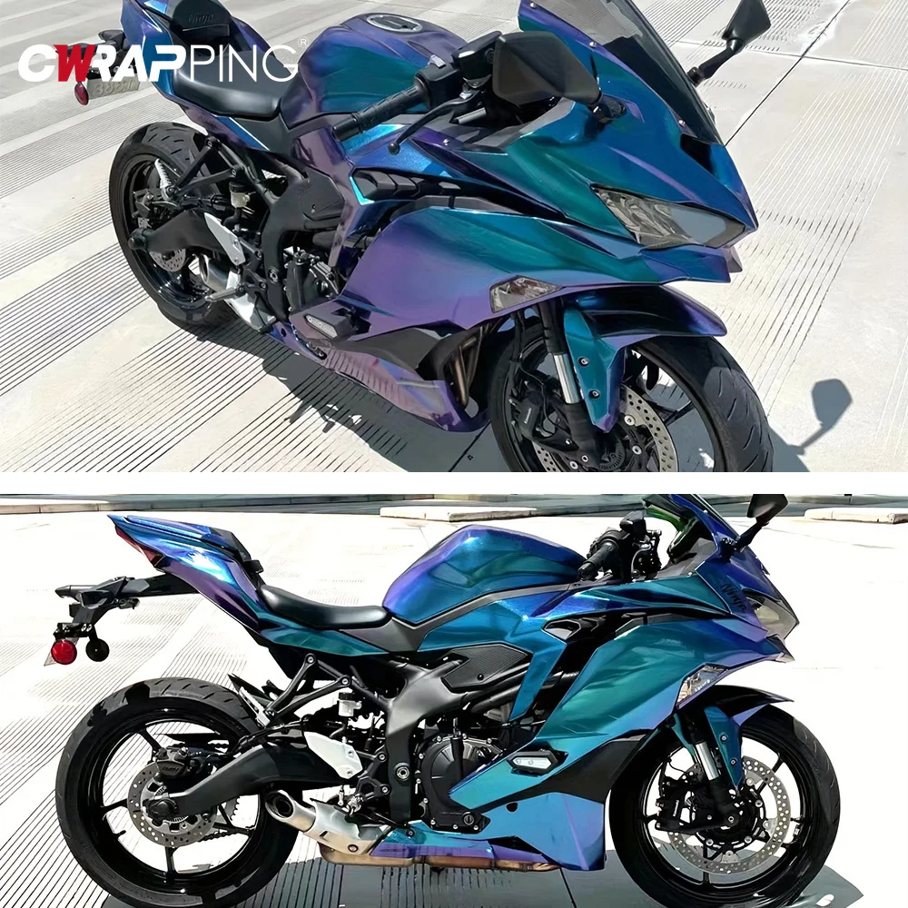 Matte Glossy Motorcycle Sticker Air Release Auto Tuning Accessories Chameleon Vinyl Film Purple Blue Decor Car Color Change Film