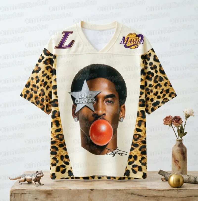 BLACK Mamba Graphic TShirt Los Angeles Legend Portrait 3D Full Print Short Sleeve Tee Basketball M.J. Fan Unisex FamilyMatching