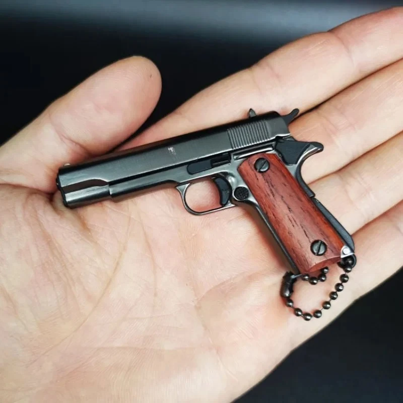 Breloczek do kluczy w kształcie pistoletu 1911 z metalu, skala 1:3, mini pistolet ze stopu, brelok pistolet 1911, zabawka antystresowa, prezent z motywem PUBG, dekoracja PUBG, zabawki.