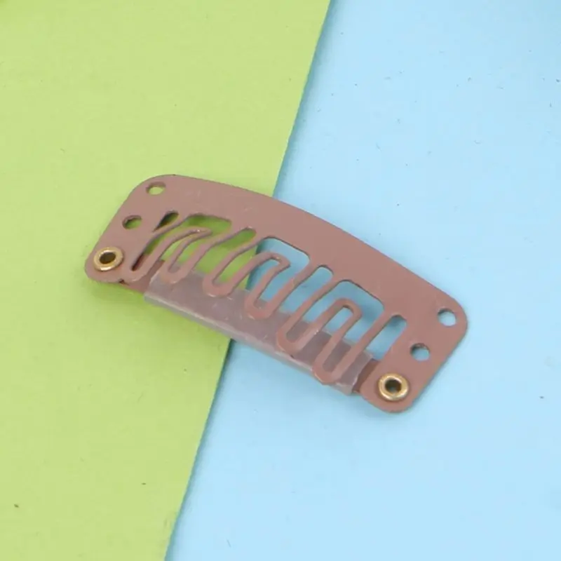 Hot 32mm 10 pezzi clip capelli a scatto marrone medio per l'estensione dei capelli della parrucca Dropshipping
