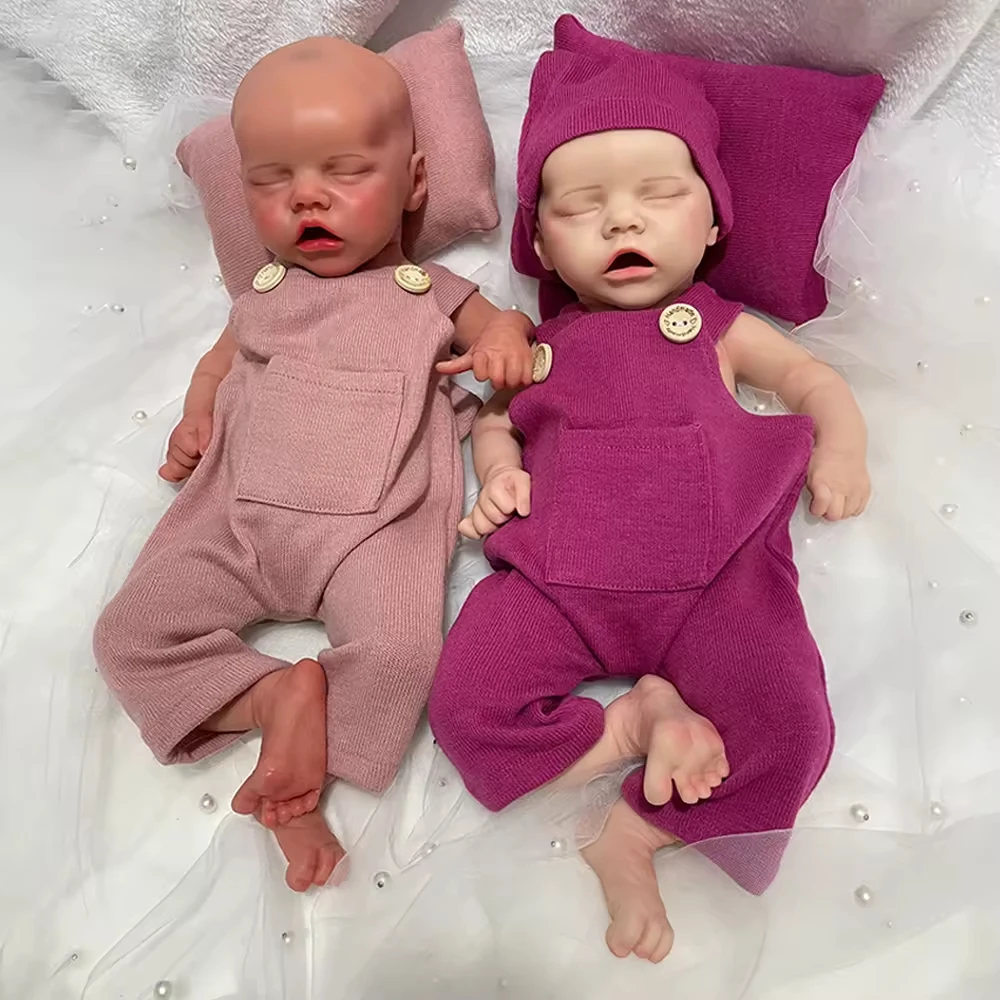18 "100% Full Silicone Newborn Doll Soft Reborn Baby Girl Flexível 3D Skin Tone com Veinas Visíveis Boneca Handmade Anti-Stress Toy
