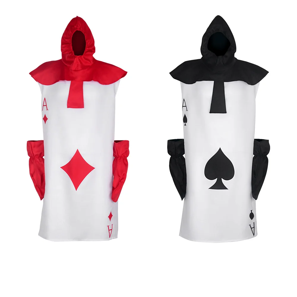 Anime Ace Poker Cosplay Costume Adult Unisex Cards Spades Soldier Coat Performance Suit Halloween Jumpsuit Outfit Party