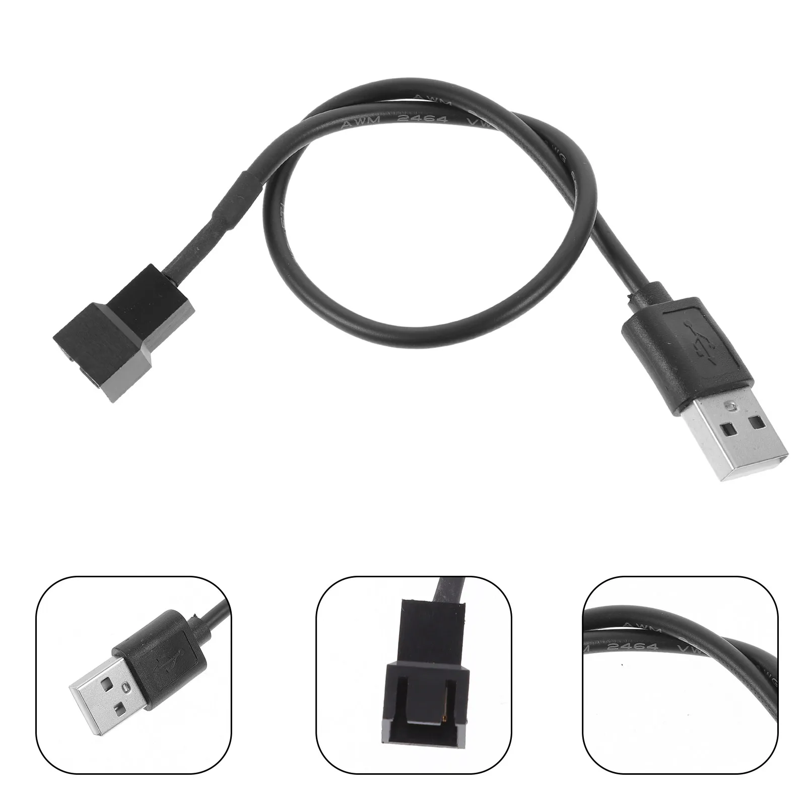 

5Pcs USB to 3Pin Cable for Pc Fan Laptop Cooler 3 Pin Power Adapter Cord Flexible Length Easy Install Compatible with Computer