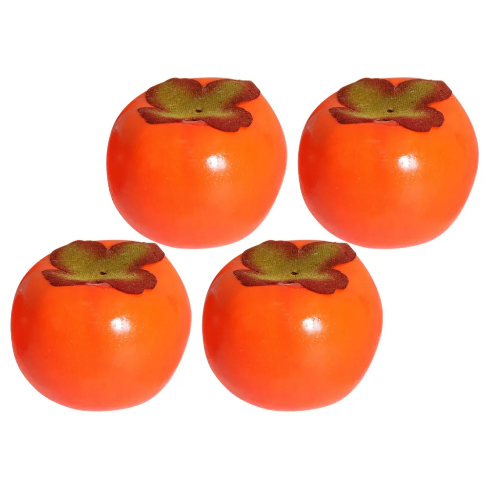 

4pcs Realistic Simulation Persimmon Fruit Foams Artificial Decor Desktop Ornament For Home Shop Window Display Scene Photography