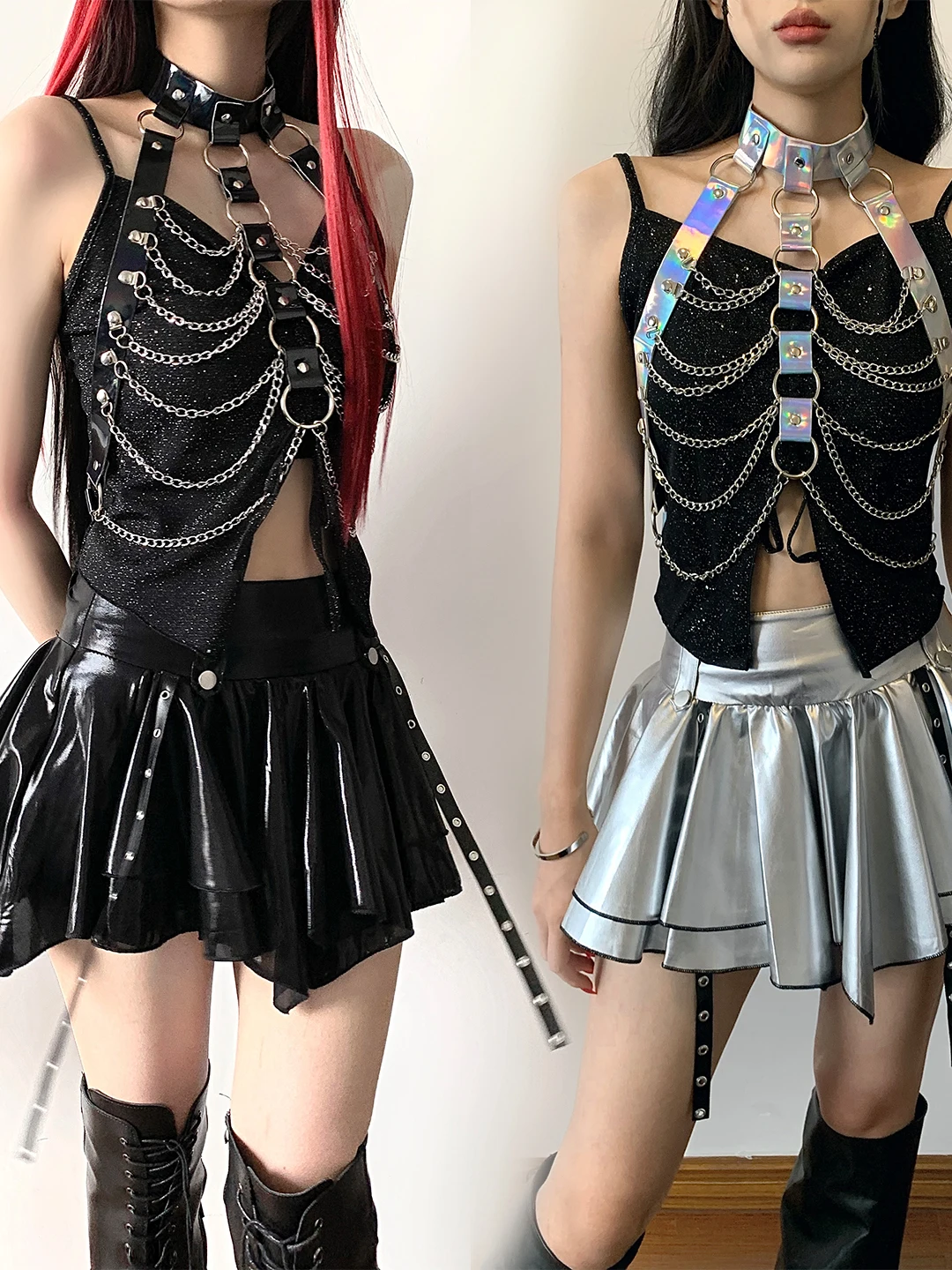 

Dark Theme Kpop Female Group Performance Outfit Bar Gogo Show Costume Health Fabric Korean Dance Stage Costume Ladies' Fashion