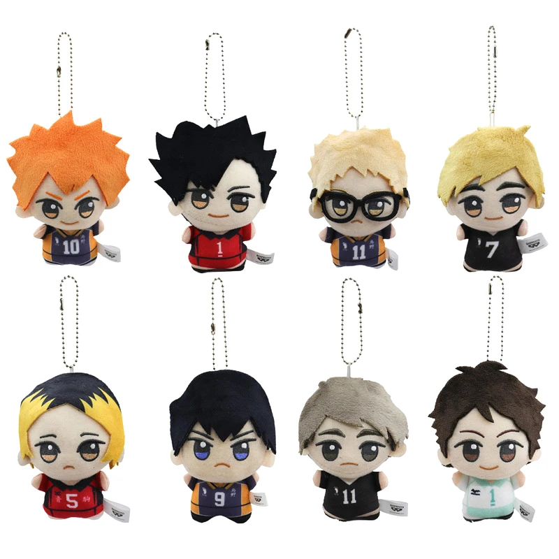 11cm Mini Haikyuu Plush Toy Volleyball Stuffed Doll Hinata Shoyo Tobio Kageyama Yu Nishinoya Plush Pendant Keychain Toy For Gift