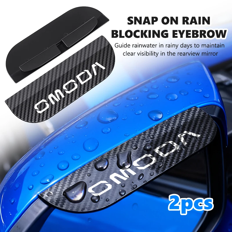 2Pcs Car Carbon Fiber Rearview Mirror Rain Eyebrow Stickers For Chery Omoda 5 C5 fx 7 8 Pro Plus 7 EV PRO PHEV FX