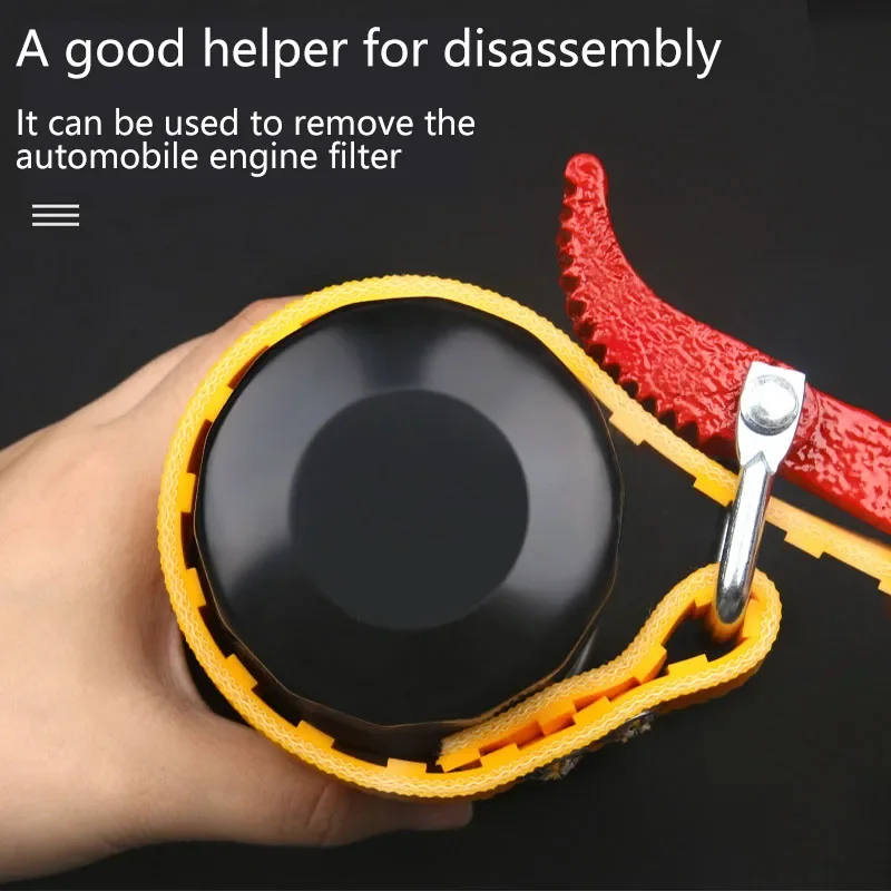 

Multifunctional 6inch Belt Wrench Oil Filter Puller Wrench Chain Tool Disassembly Spanner Strap Opener Adjustable Strap