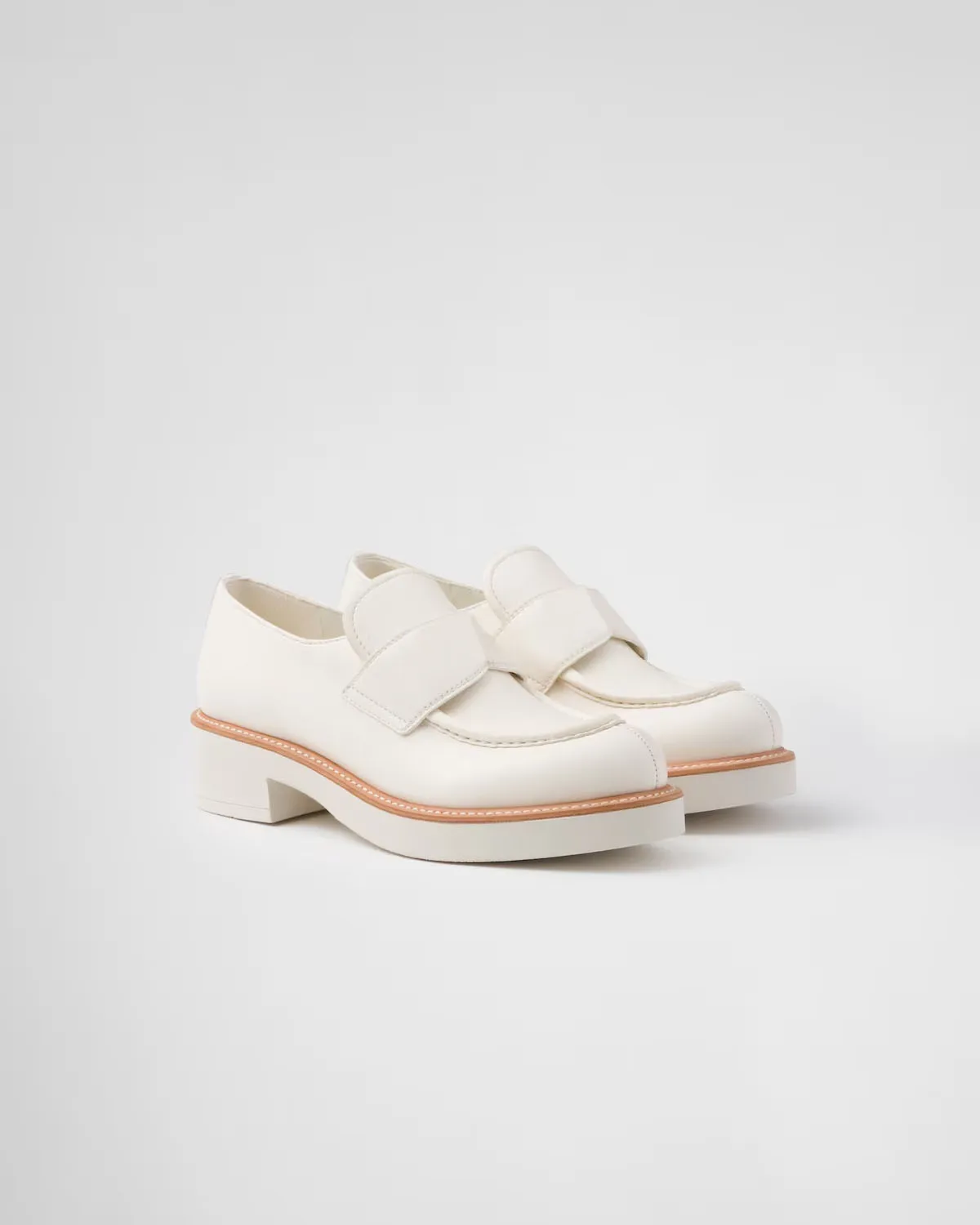 

Women's Ivory Leather Loafers