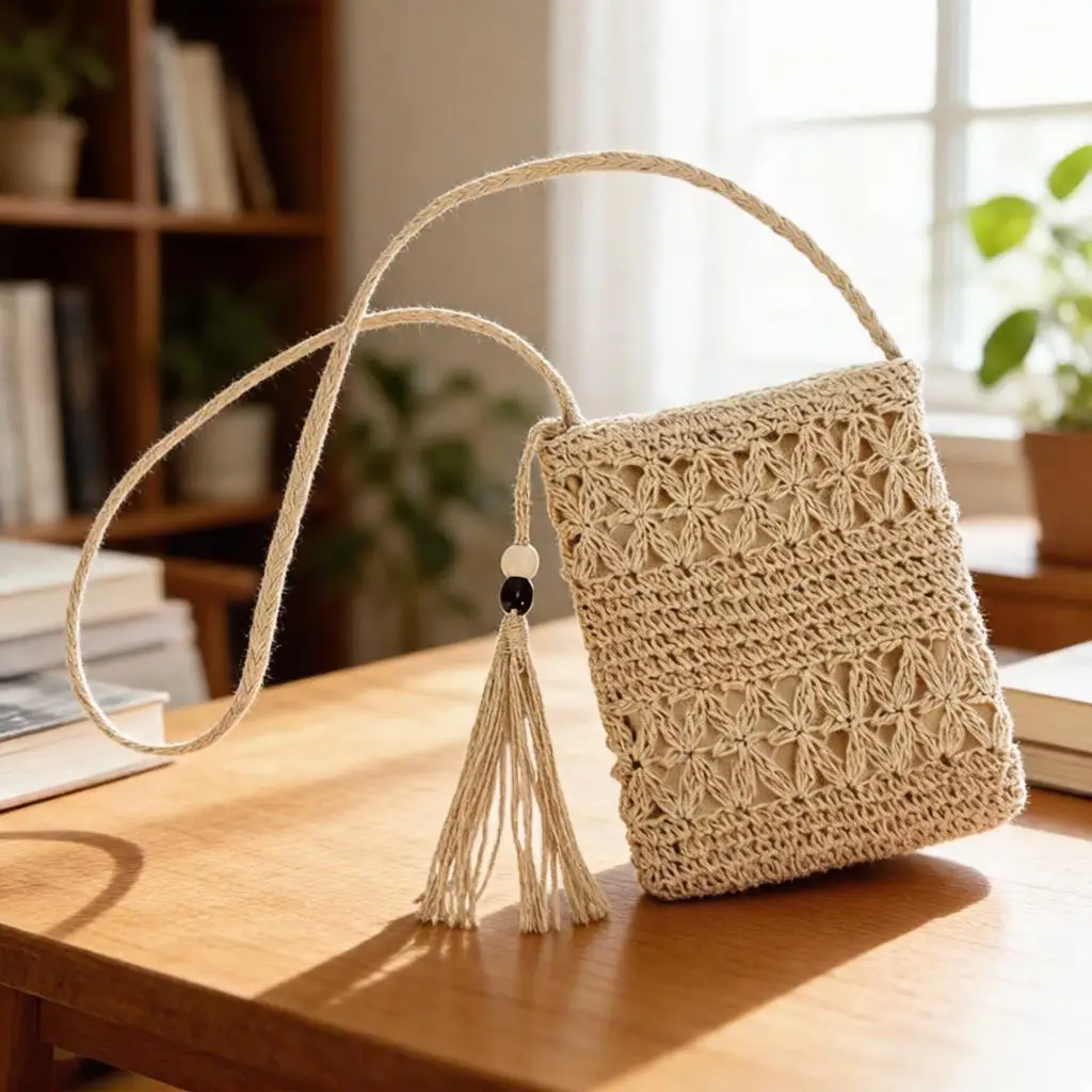 

Женская плетеная сумка через плечо с кисточками в винтажном стиле, прочная сумка на плечо, модная повседневная сумка для путешествий и шопинга