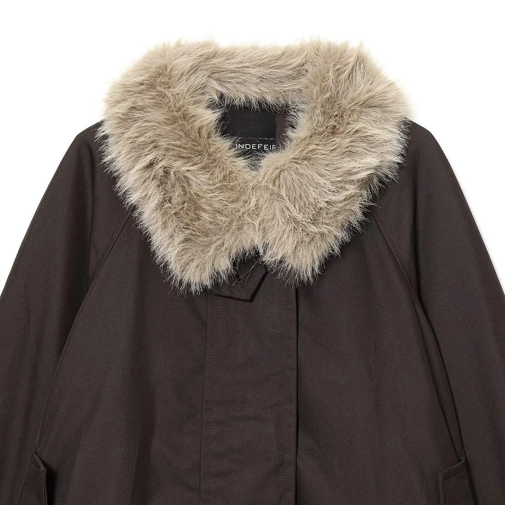 Autumn Winter Fashion Loose Jackets for Women European Faux Fur Turn Down Collar Solid Color All-Match Commute Coats Streetwear
