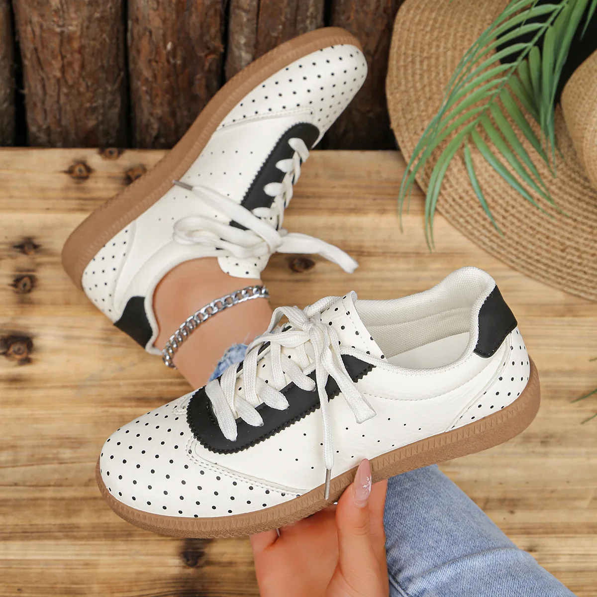 Plus Size Shoes for Women 36-42 Spring Autumn Women Lace Up Platform Wedge Non-slip Flats Zapatos De Mujer Sneakers Women