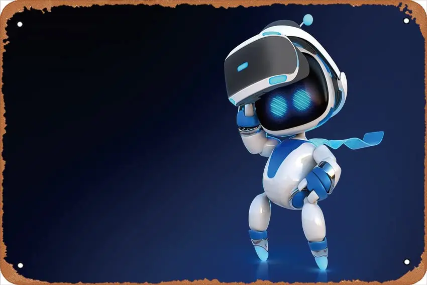 Astro Bot Rescue Game Retro Zabawny Metalowy Blaszany Znak Vintage Blaszany Znak do Domu Bar Pub Kuchnia Garaż Restauracja Dekoracja Ścienna—8\