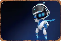 Astro Bot Rescue Game Retro Zabawny Metalowy Blaszany Znak Vintage Blaszany Znak do Domu Bar Pub Kuchnia Garaż Restauracja Dekoracja Ścienna—8