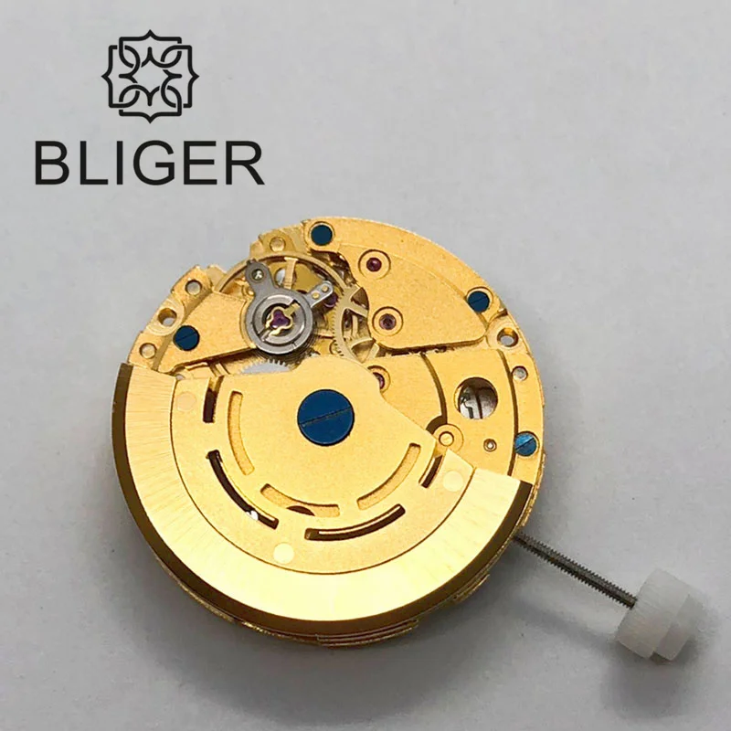 BLIGER Gold Watch Movement Mingzhu 5833-3 GMT Automatic Mechanical Watch Movement White Date Replacement Watch Parts Accessories