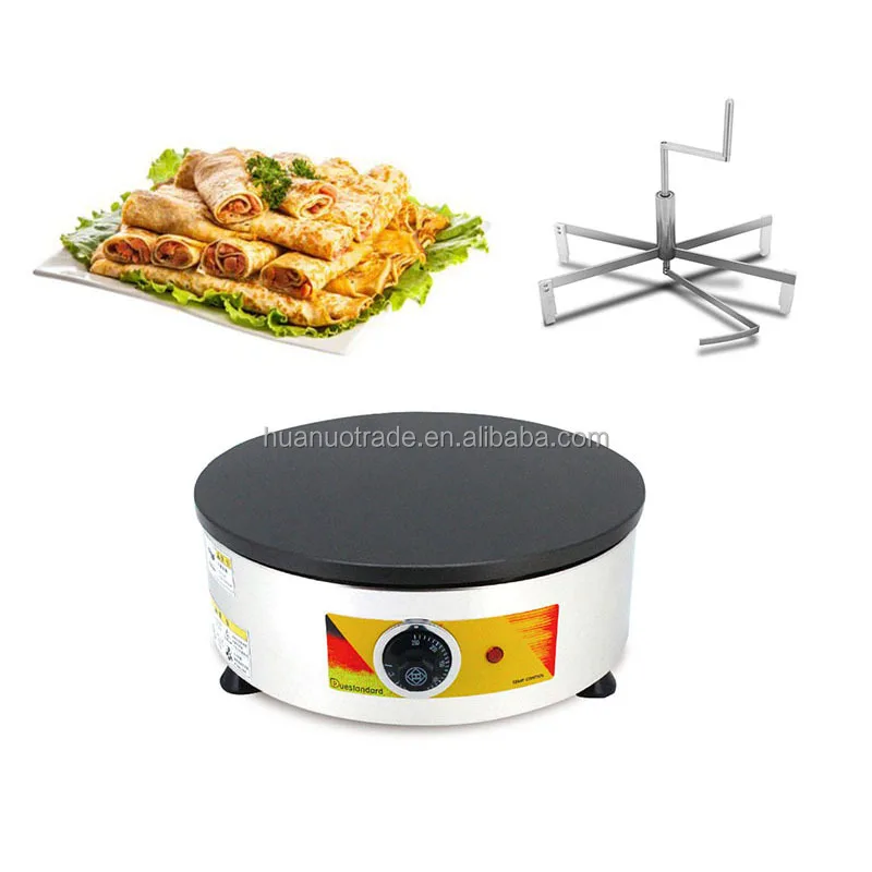 Large-capacity Electric Commercial Crepe Maker Auto-Thermostat Control Energy-Saving Cast Iron Body for Breakfast Shops Pancakes