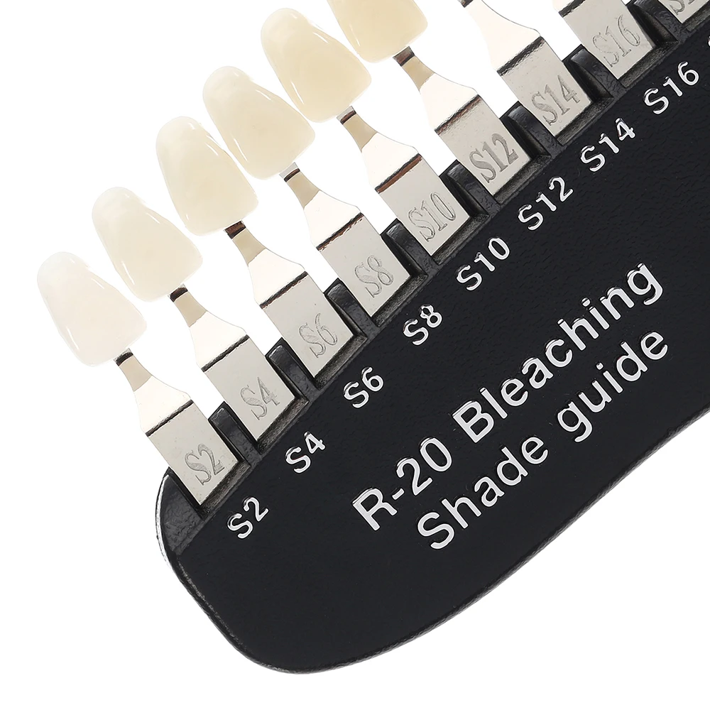 

Tooth Whitening 3D R20 Teeth Bleaching Shade Guide Professional 20 Colors Shade Chart Dental Plate with Mirror Drop Shipping