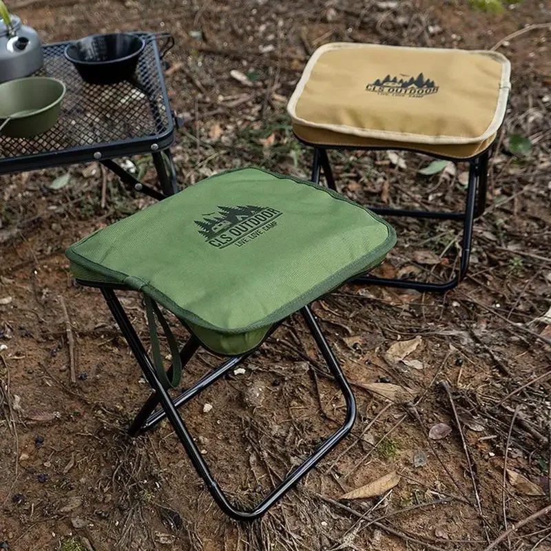 Outdoor Portable Folding Stool Camping Collapsible Foot Stool Hiking Beach Travel Picnic Fishing Seat Tools for Walking Travel