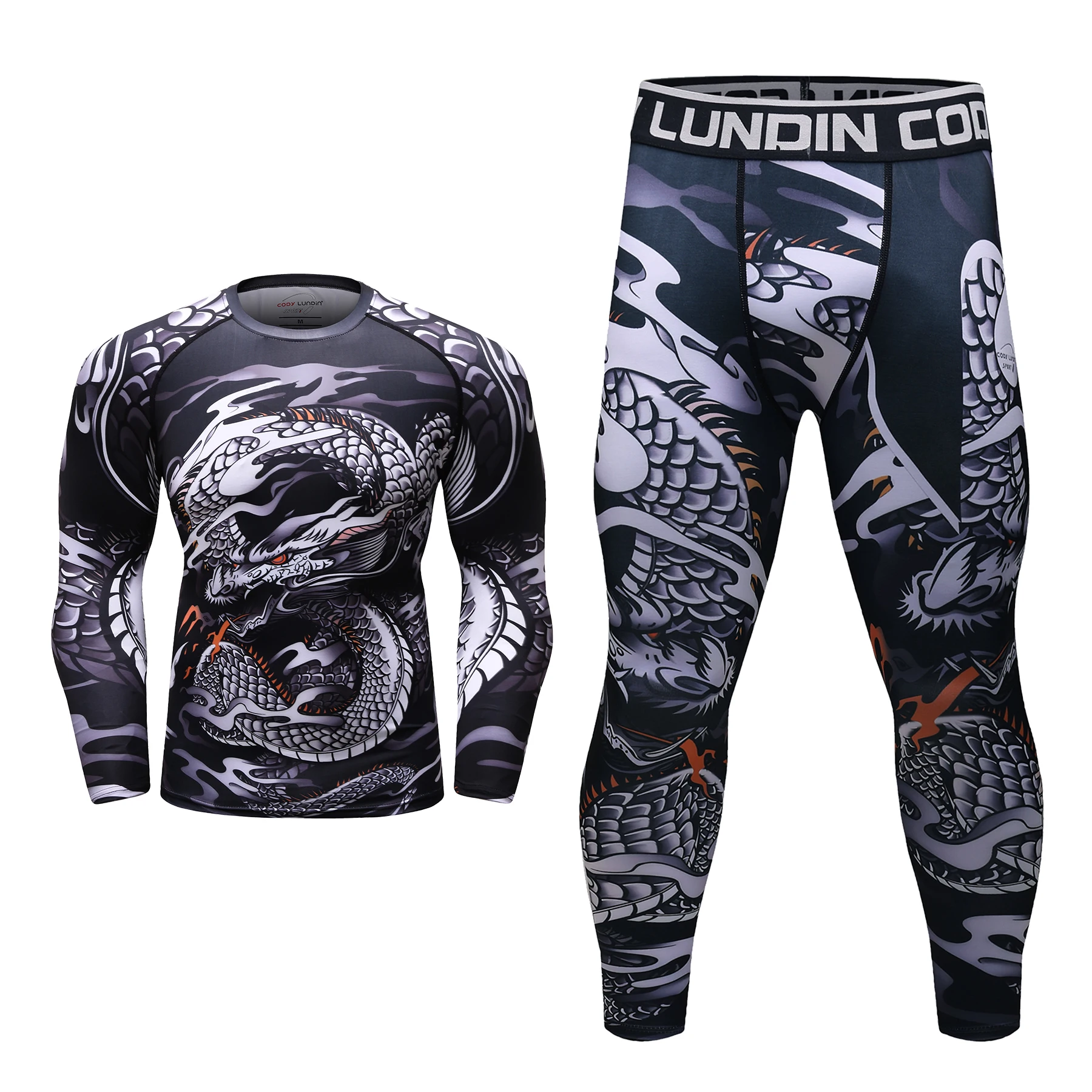 Cody Lundin – combinaison de sport pour hommes, T-shirt + pantalon, short MMA, 4 pièces, maillot de boxe brésilien Jiu Jitsu Bjj, ensemble de grappin pour hommes