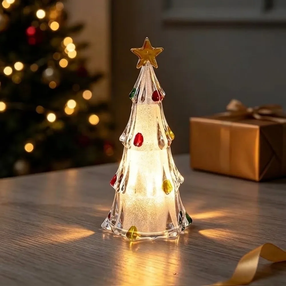 Luminous Christmas Tree Lamp Glowing Transparent Christmas Tree Night Light Atmosphere LED Xms Eve Candle Lights Home Decoration