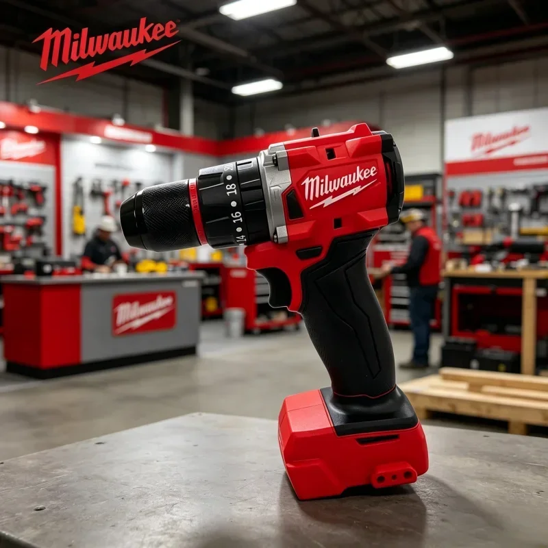 Genuine Milwaukee M18 Brushless Hammer Drill Driver Energy Efficient Strong Motor Ideal for Patio Renovation Stone Drilling Work