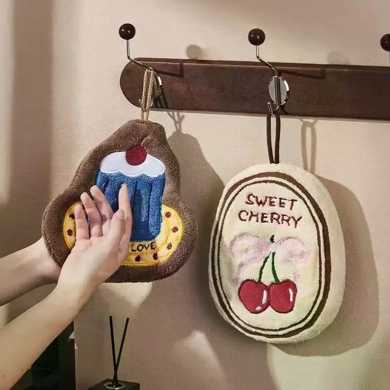 NEW! Kitchen Hand Towel Bathroom Absorbent Hand Towel Wall Hanging Cloth Thickened Handkerchief For Kitchen Hand Towel