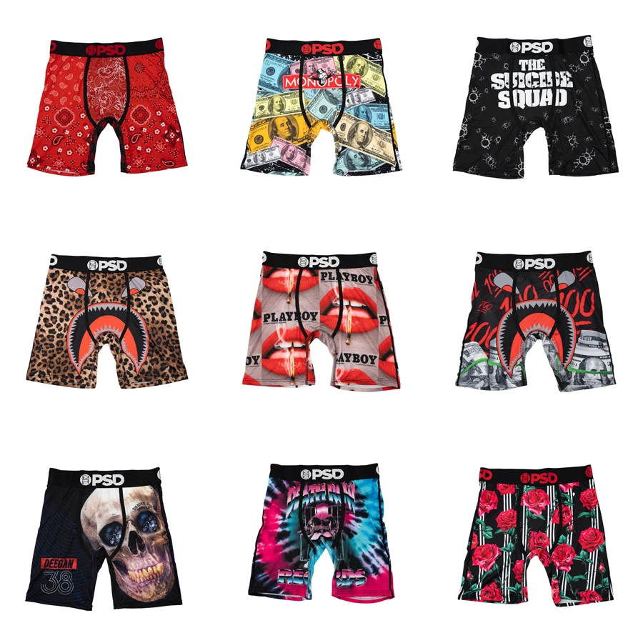 1Pcs Sexy Men Underwear Boxers Men\'s Panties Lingerie Breathable Printed Male Underpants Plus Size Man Boxer Briefs Mens Trunks