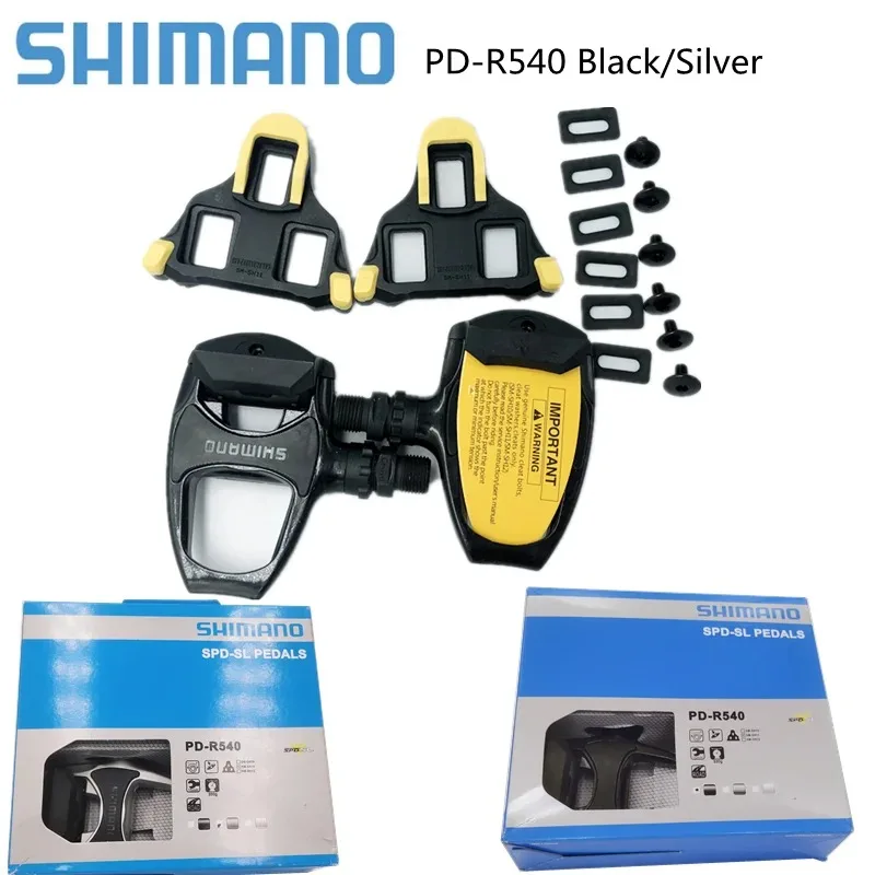 SHIMANO PD-R540 Road Bike Pedals Self-Locking Pedals SPD Pedals With SM-SH11 Cleats Silver/Black R540 Pedal cycling pedals